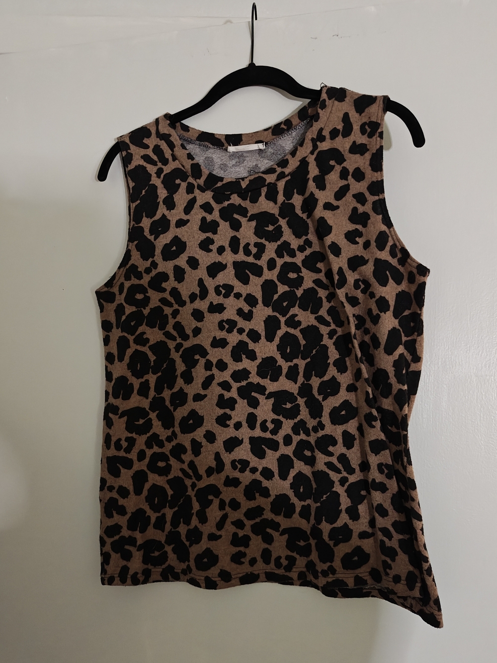 Leopard Print Sleeveless Top - Brown/Black Size Medium - Picture 2 of 4